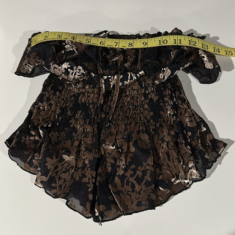 Urban Outfitters Velvet Ruffle Peplum Tube Top - Picture 7 of 11